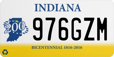 IN license plate 976GZM