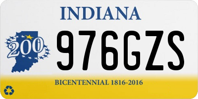 IN license plate 976GZS