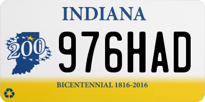 IN license plate 976HAD