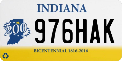 IN license plate 976HAK
