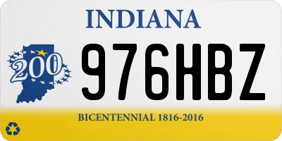 IN license plate 976HBZ