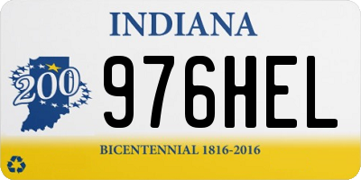 IN license plate 976HEL
