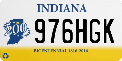 IN license plate 976HGK