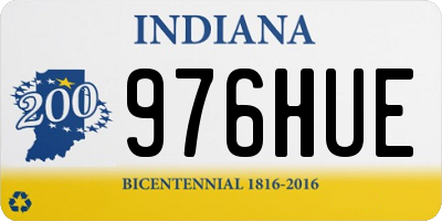 IN license plate 976HUE