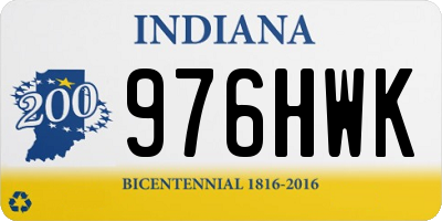 IN license plate 976HWK