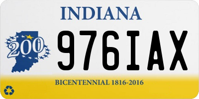 IN license plate 976IAX