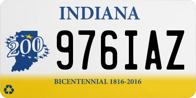 IN license plate 976IAZ