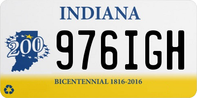IN license plate 976IGH