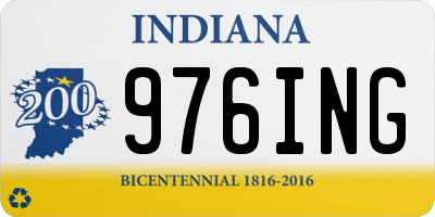 IN license plate 976ING