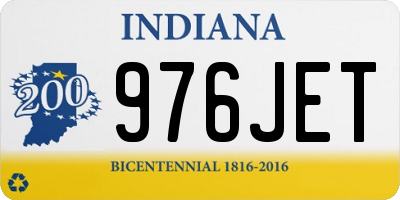 IN license plate 976JET