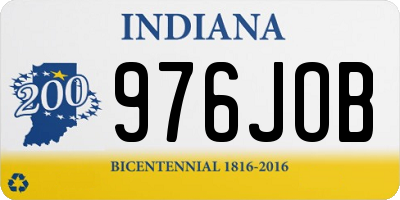 IN license plate 976JOB