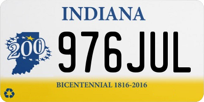 IN license plate 976JUL