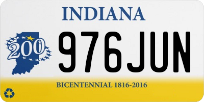 IN license plate 976JUN