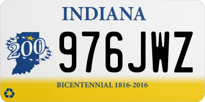 IN license plate 976JWZ