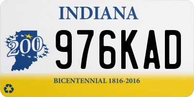 IN license plate 976KAD