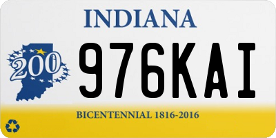 IN license plate 976KAI