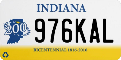 IN license plate 976KAL