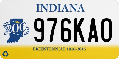 IN license plate 976KAO
