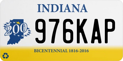 IN license plate 976KAP