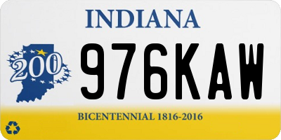 IN license plate 976KAW
