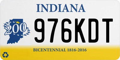 IN license plate 976KDT