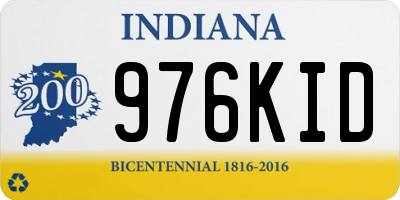 IN license plate 976KID