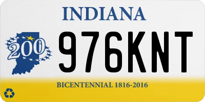 IN license plate 976KNT