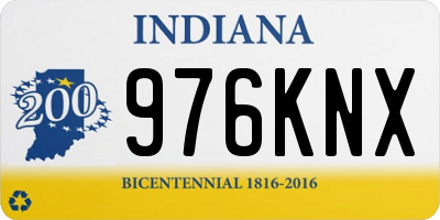 IN license plate 976KNX