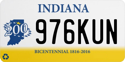 IN license plate 976KUN