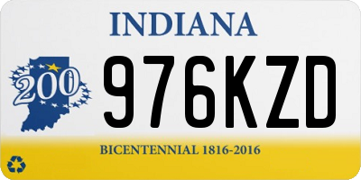 IN license plate 976KZD