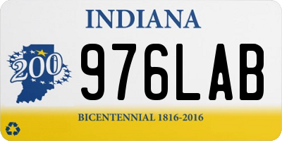 IN license plate 976LAB