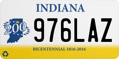 IN license plate 976LAZ