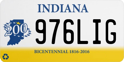 IN license plate 976LIG