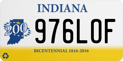 IN license plate 976LOF