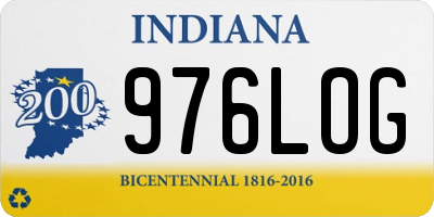 IN license plate 976LOG