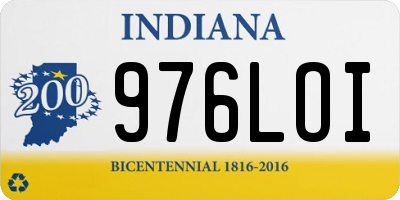 IN license plate 976LOI