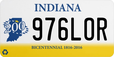IN license plate 976LOR