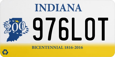 IN license plate 976LOT