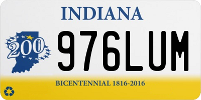 IN license plate 976LUM