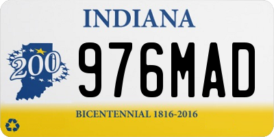 IN license plate 976MAD