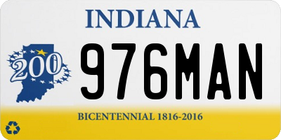IN license plate 976MAN