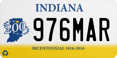 IN license plate 976MAR