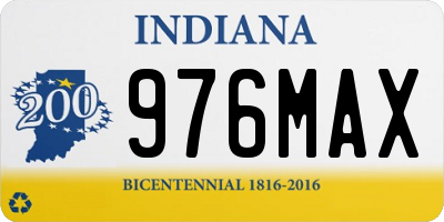 IN license plate 976MAX