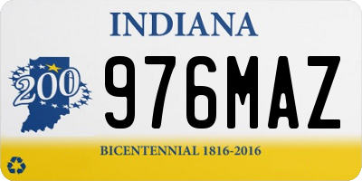 IN license plate 976MAZ
