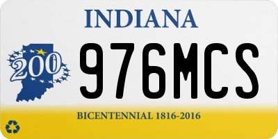 IN license plate 976MCS