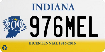 IN license plate 976MEL