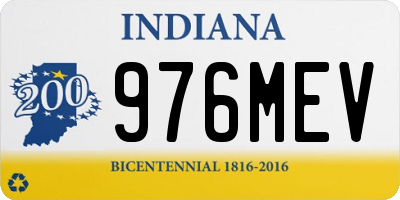 IN license plate 976MEV