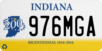 IN license plate 976MGA
