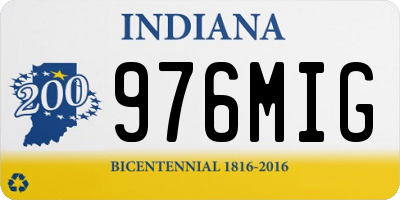 IN license plate 976MIG