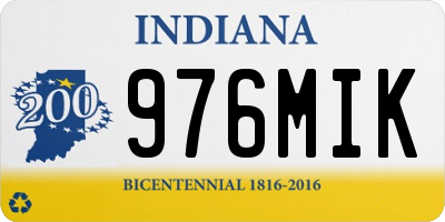 IN license plate 976MIK